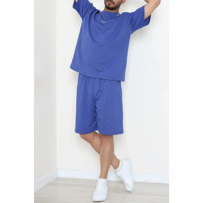 İki İplik Oversize Şortlu Erkek Takım Lacivert - 80274.1567.