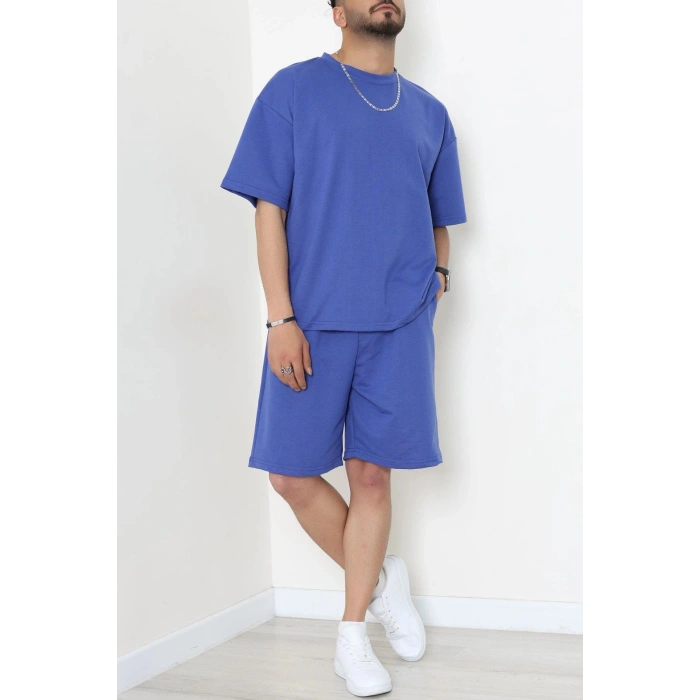 İki İplik Oversize Şortlu Erkek Takım Lacivert - 80274.1567.