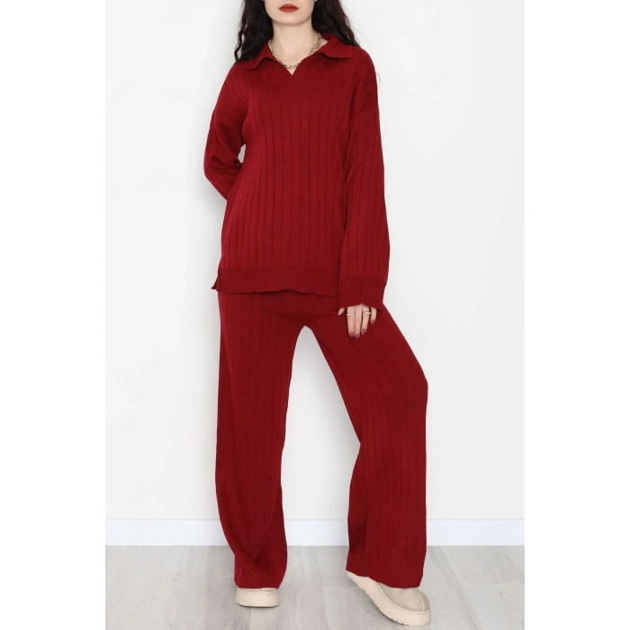 İkili Triko Takım Bordo - 1908.1247.