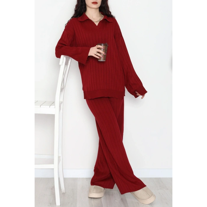 İkili Triko Takım Bordo - 1908.1247.