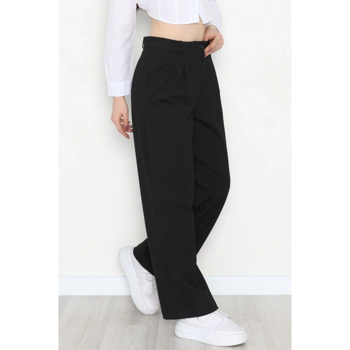 İnterlok Kumaş Bol Paça Pantolon Siyah - 51049.2061.