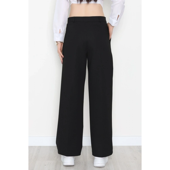 İnterlok Kumaş Bol Paça Pantolon Siyah - 51049.2061.