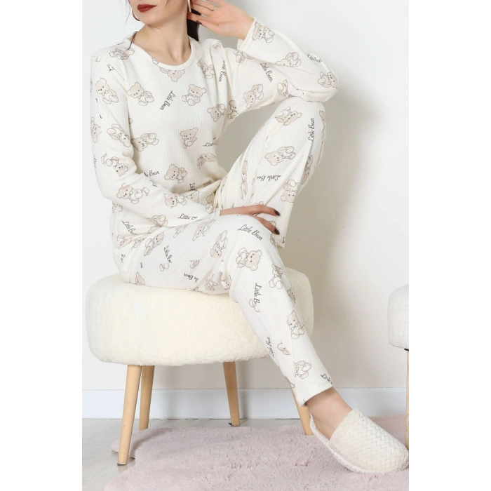 İnterlok Pijama Takımı Bej - 55009.1567.