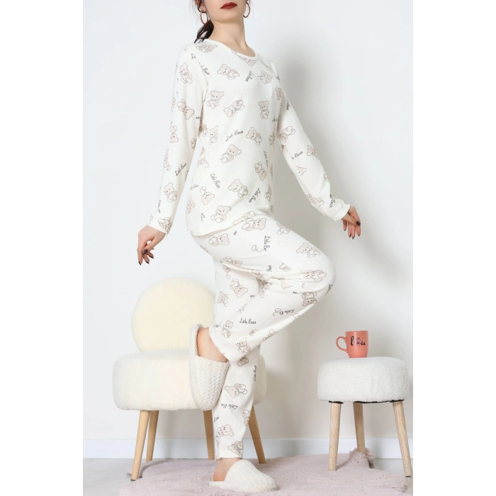 İnterlok Pijama Takımı Bej - 55009.1567.