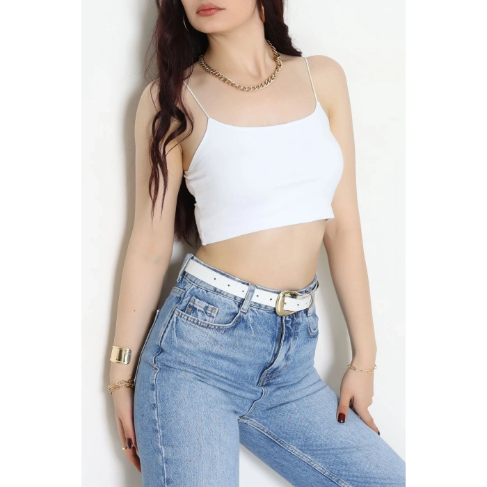 İp Askılı Crop Büstiyer Atlet Beyaz - 20544.200.