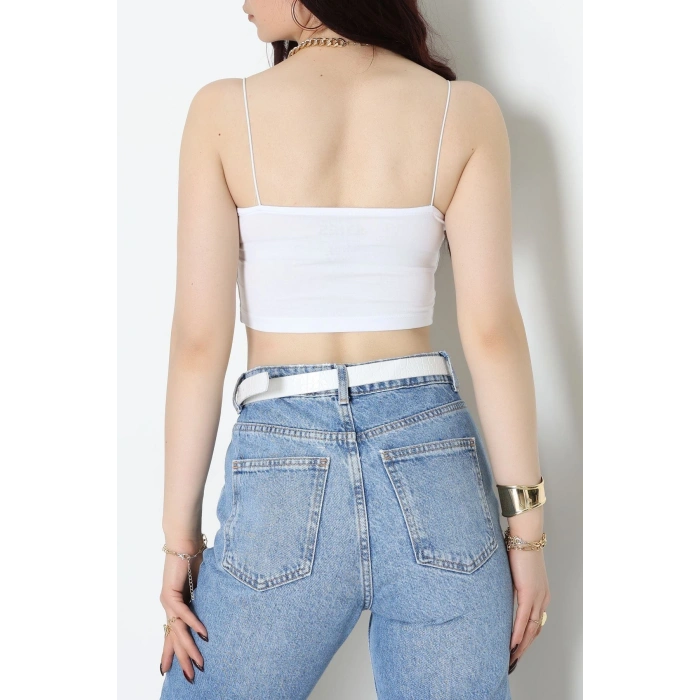 İp Askılı Crop Büstiyer Atlet Beyaz - 20544.200.