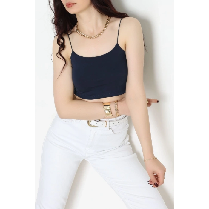 İp Askılı Crop Büstiyer Atlet Lacivert - 20544.200.