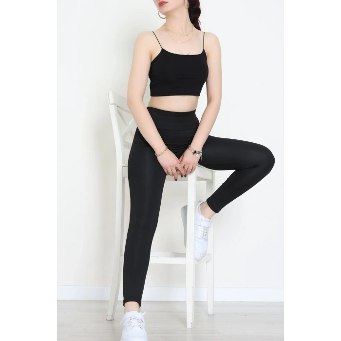 İp Askılı Crop Büstiyer Atlet Siyah - 20544.200.