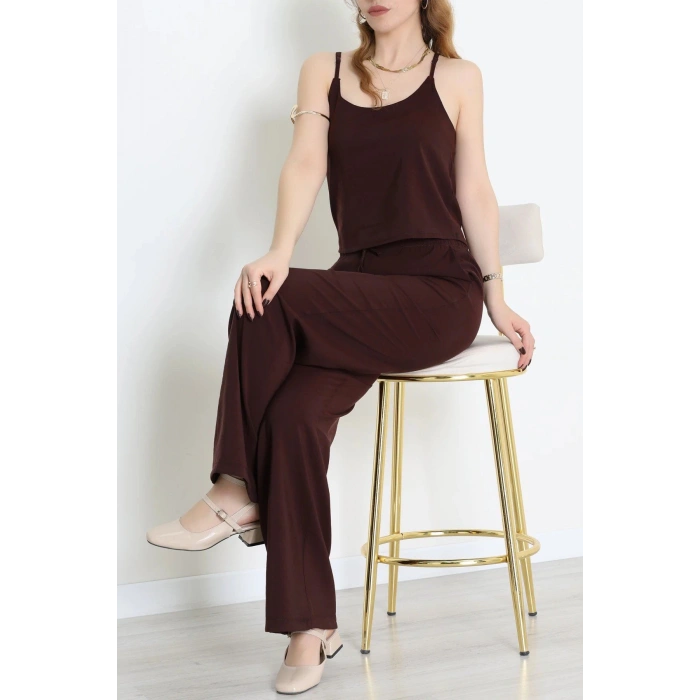 İp Askılı Dokuma Modal İkili Takım Acıkahve - 70890.701.