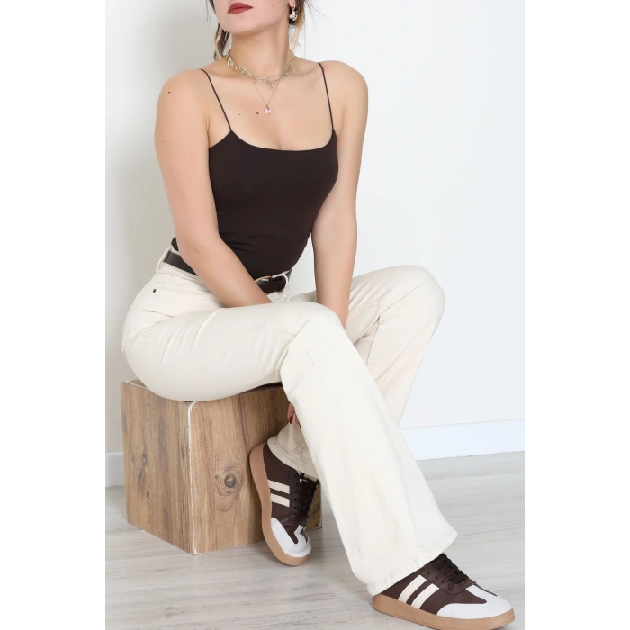 İp Askılı Kısa Crop Atlet Kahve - 21563.200.