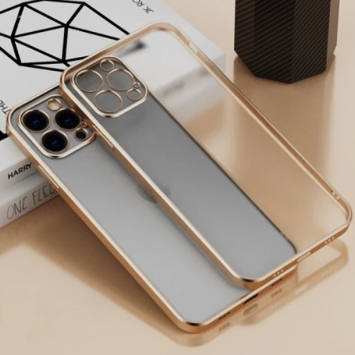 iPhone 11 Pro 5.8inç Renkli Kenar Şeffaf Kılıf Kamera Korumalı Kılıf-(1903)