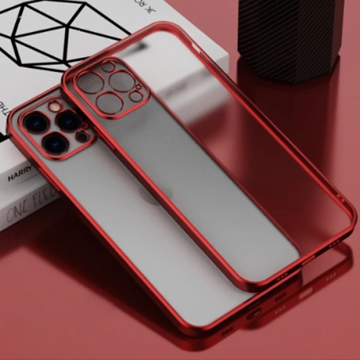 iPhone 11 Pro Max 6.5inç Renkli Kenar Şeffaf Kılıf Kamera Korumalı Kılıf-(1903)