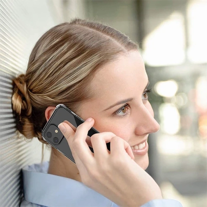 İPhone 12 Mini  5.4 Anti-Drop Silikon Kılıf Shockproof Şeffaf  kılıf-(1903)