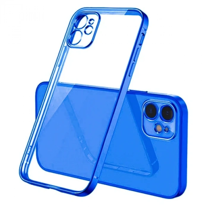 iPhone 12 Mini 5.4inç Renkli Kenar Şeffaf Kılıf Kamera Korumalı Kılıf-(1903)