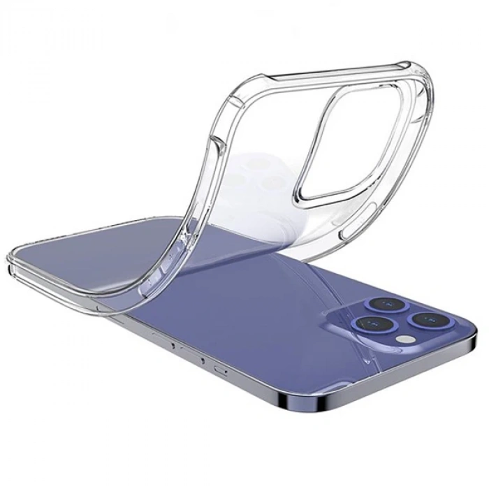 İPhone 12 Pro Max 6.7 Anti-Drop Silikon Kılıf Shockproof Şeffaf  kılıf-(1903)