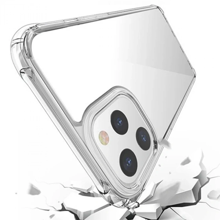 İPhone 12 Pro Max 6.7 Anti-Drop Silikon Kılıf Shockproof Şeffaf  kılıf-(1903)