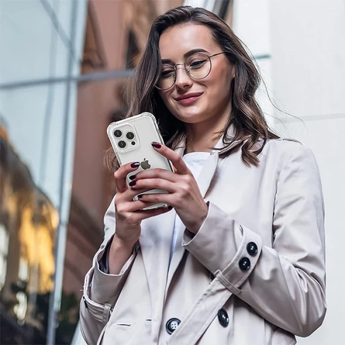 iPhone 13 Pro Max 6.7inç Shockproof Darbe Emici Silikon Kılıf-(1903)