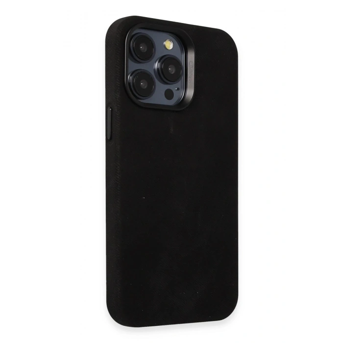 iPhone 14 Pro Kılıf Velvet Magsafe Kapak - Siyah