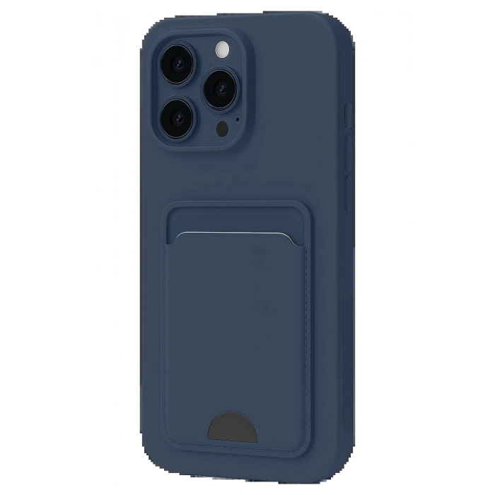 iPhone 16 Plus Kılıf Kelvin Kartvizitli Silikon - Lacivert