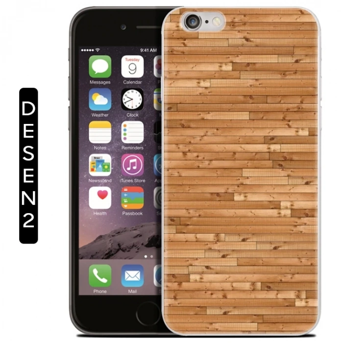 İPhone 7 PlusİPhone 8 Plus Mermer Desenli Soft Silikon Kılıf-(1903)