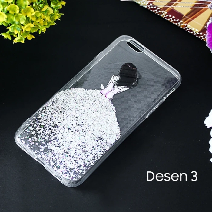iPhone SE3-SE2 İPhone 8-7 Kılıf 3d Diamond Elbise Şeffaf Silikon Kılıf-(1903)