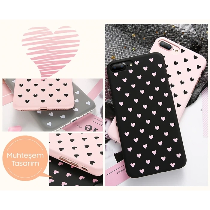 iPhone SE3-SE2 İPhone 8-7 Kılıf Çoklu Kalp Premium Pc Kılıf-(1903)