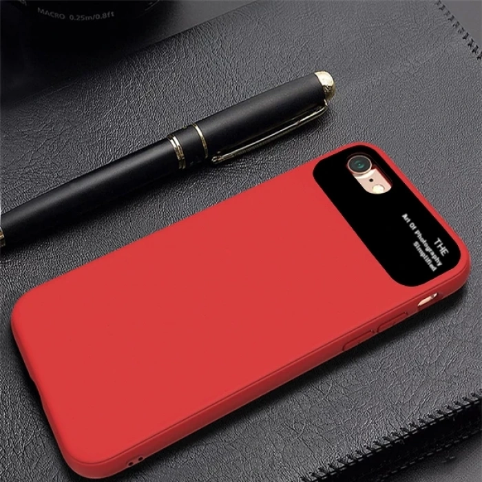 iPhone SE3-SE2 İPhone 8-7 Kılıf Fit Premium Silikon+ Cam Kılıf-(1903)