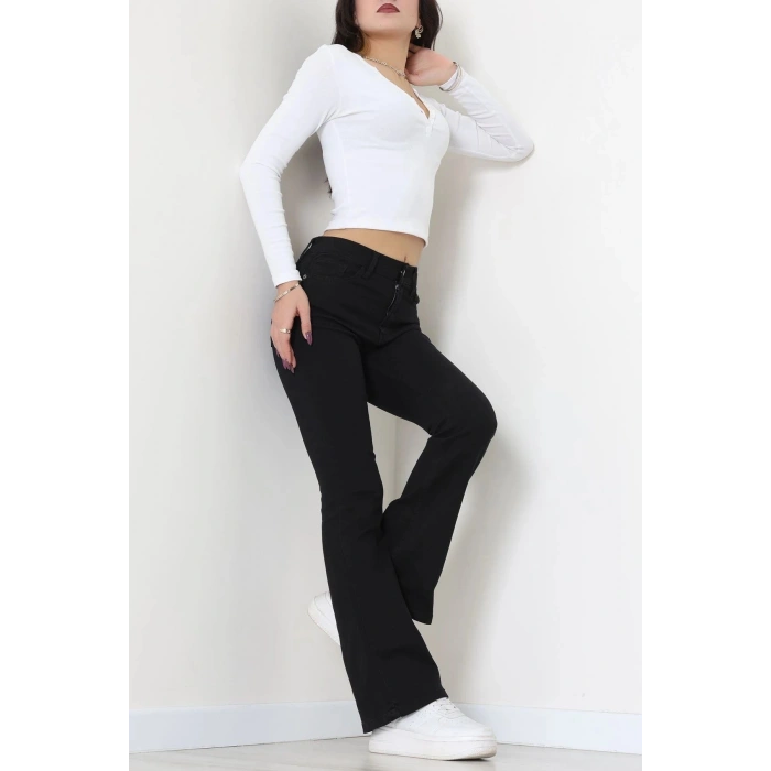 İspanyol Kot Pantolon Siyah - 31397.2088.