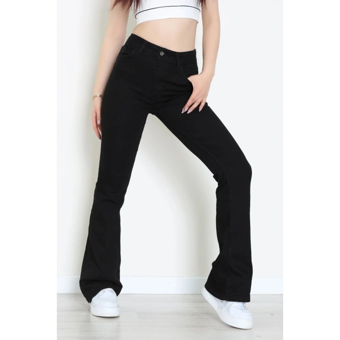 İspanyol Paça Kot Pantolon Siyah - 31649.1184.