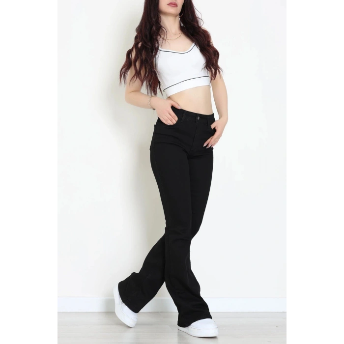 İspanyol Paça Kot Pantolon Siyah - 31649.1184.