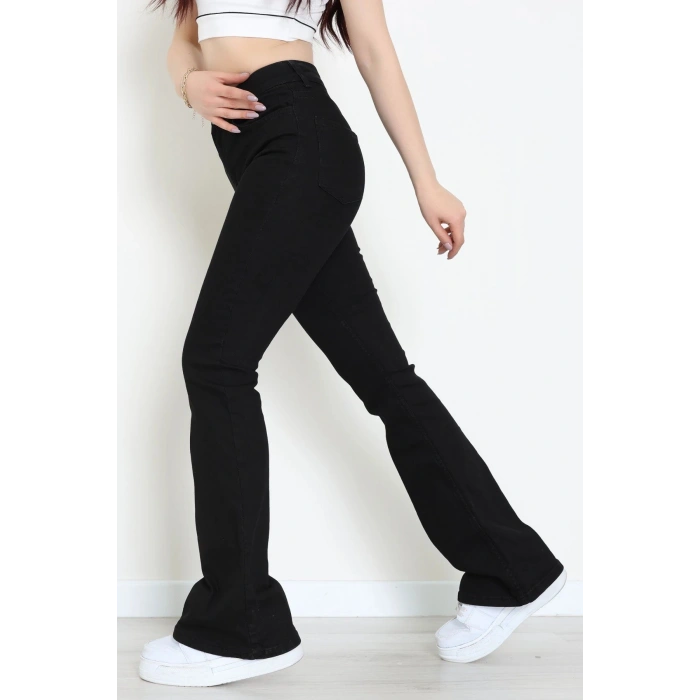 İspanyol Paça Kot Pantolon Siyah - 31649.1184.