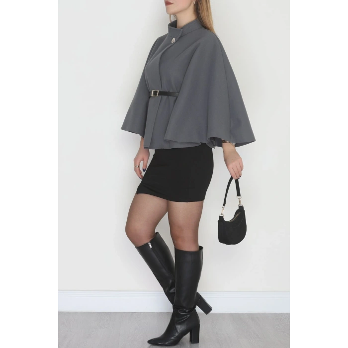 İthal Kaşe Kemerli Panço Füme - 31530.1977.