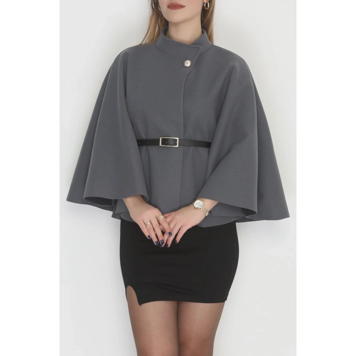 İthal Kaşe Kemerli Panço Füme - 31530.1977.