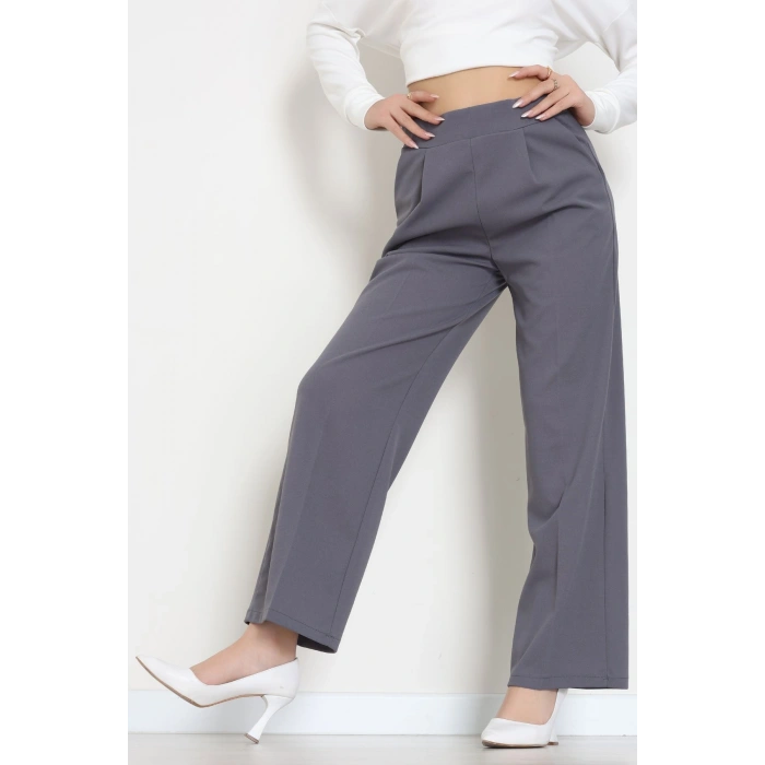 İthal Scuba Krep Lastikli Pantolon Antrasit - 51234.1397.