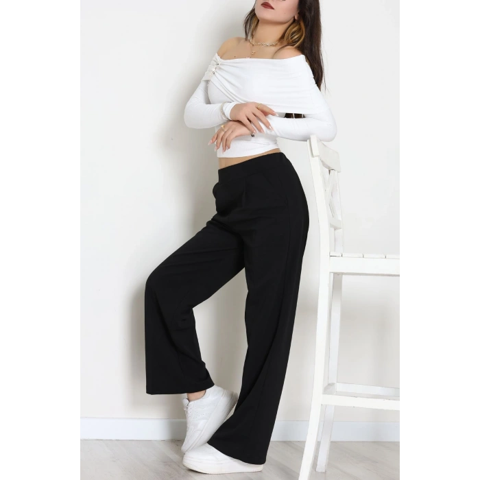 İthal Scuba Krep Lastikli Pantolon Siyah - 51234.1397.