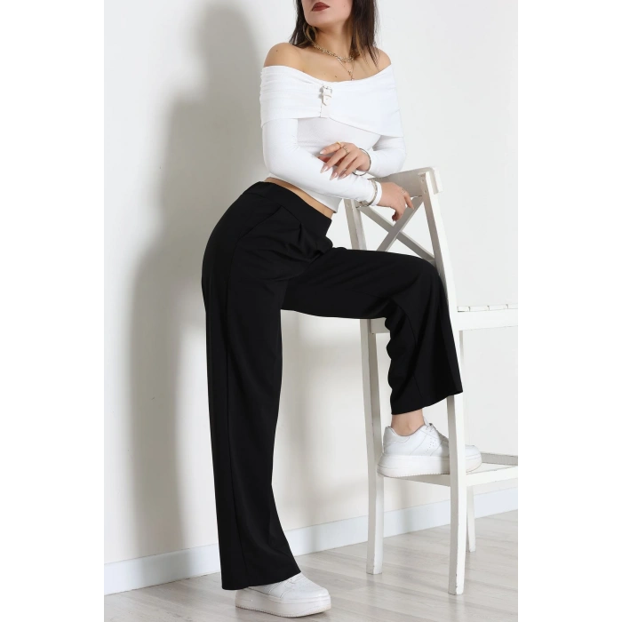 İthal Scuba Krep Lastikli Pantolon Siyah - 51234.1397.