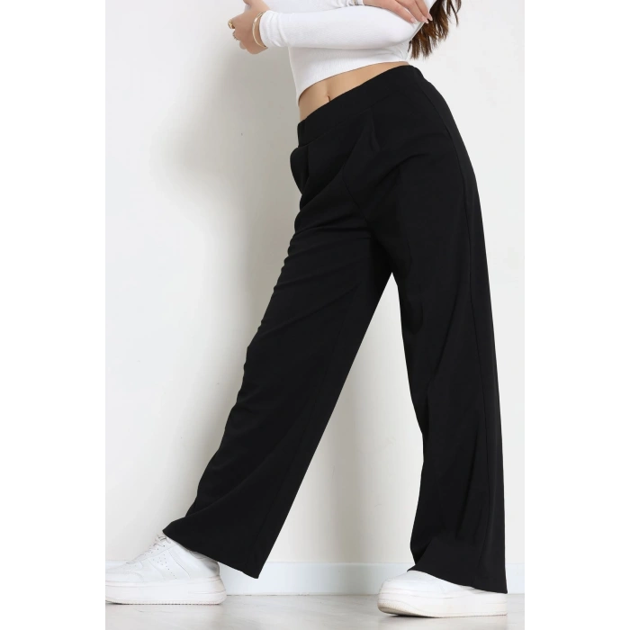 İthal Scuba Krep Lastikli Pantolon Siyah - 51234.1397.