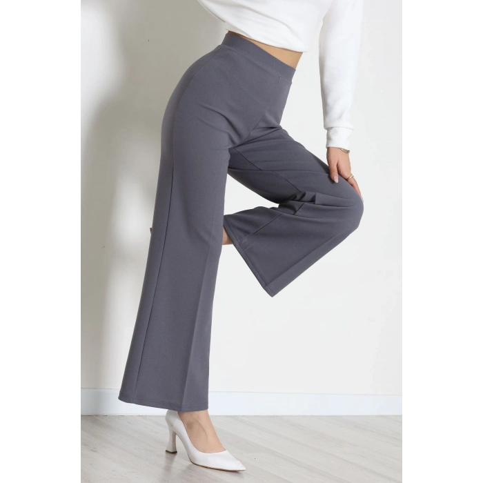 İthal Scuba Krep Likralı Yandan Fermuarlı Pantolon Antrasit - 51233.1397.