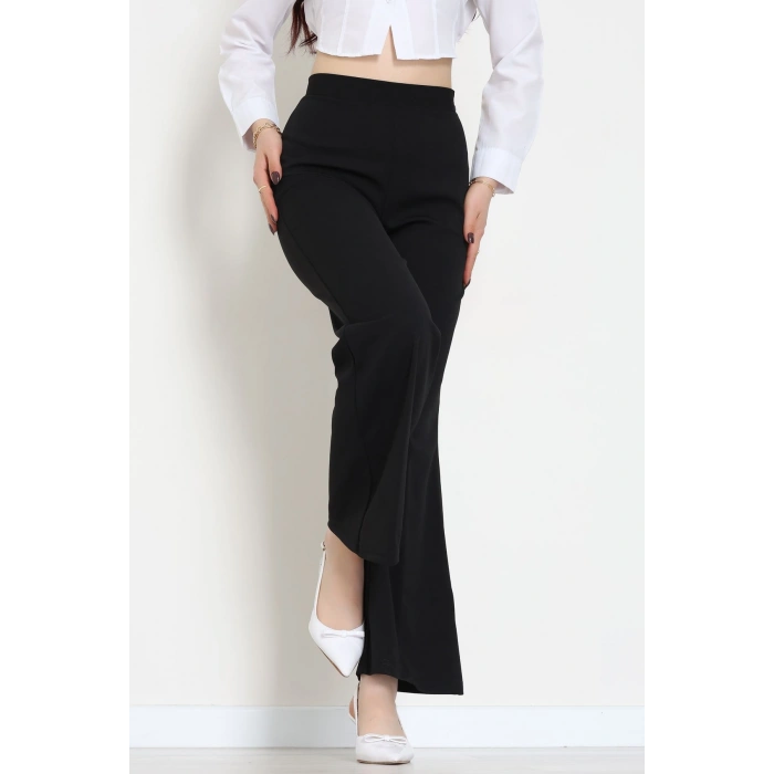 İthal Scuba Krep Likralı Yandan Fermuarlı Pantolon Siyah - 51233.1397.