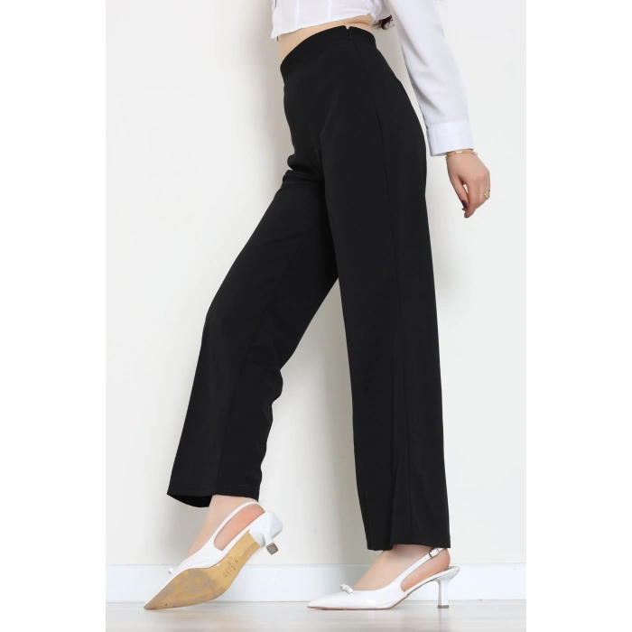 İthal Scuba Krep Likralı Yandan Fermuarlı Pantolon Siyah - 51233.1397.