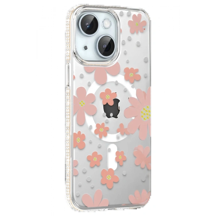 Joko Apple iPhone 14 Floral Magsafe Kapak - Pembe