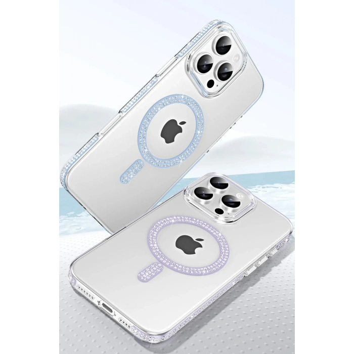 Joko Apple iPhone 14 Pro Max Move Taşlı Magsafe Kapak - Lila