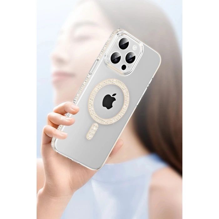 Joko Apple iPhone 14 Pro Max Move Taşlı Magsafe Kapak - Pembe