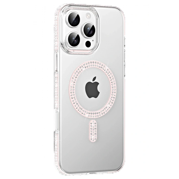 Joko Apple iPhone 16 Pro Max Move Taşlı Magsafe Kapak - Gümüş