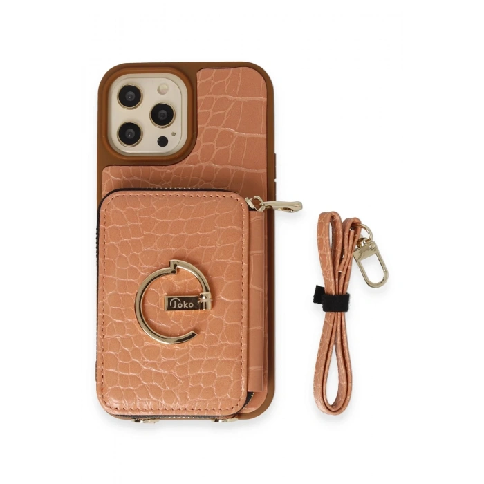 Joko iPhone 14 Pro Max Kılıf Ermes Kapak - Açık Kırmızı