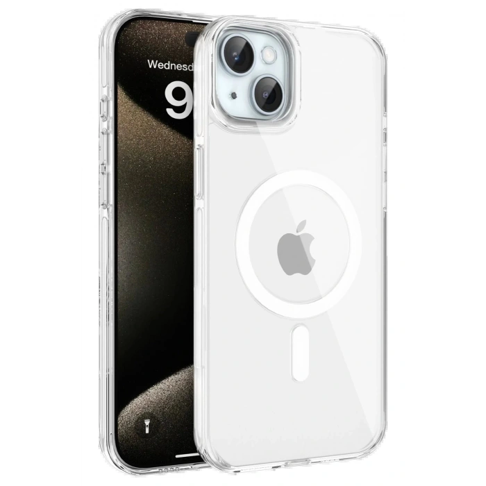 Joko iPhone 15 Gleam PC Sert Magsafe Kılıf - Şeffaf