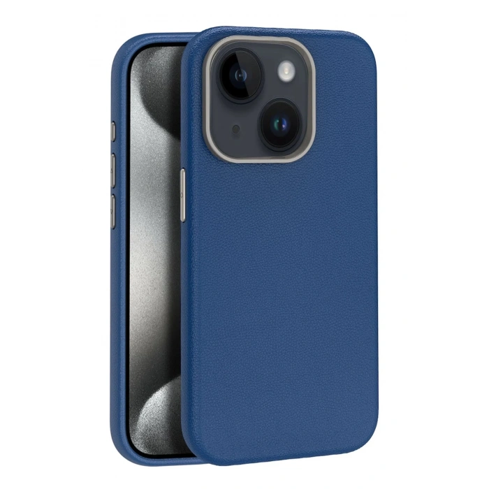 Joko iPhone 15 Kılıf Wonder Deri Magsafe Kapak - Lacivert