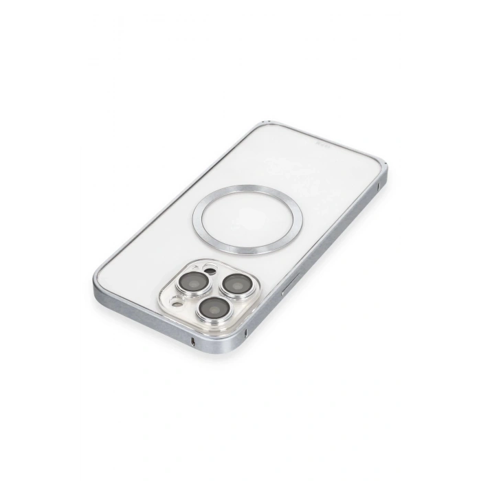 Joko iPhone 15 Pro Kılıf Metal Bumper Magneticsafe Kapak - Gri