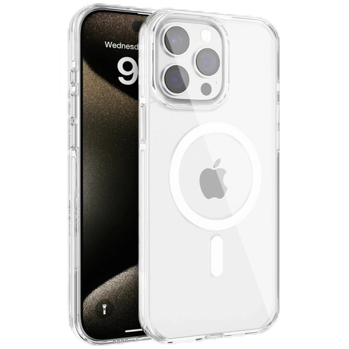 Joko iPhone 15 Pro Max Gleam PC Sert Magsafe Kılıf - Şeffaf