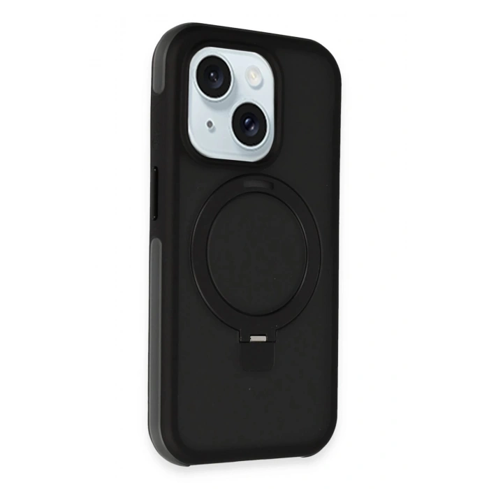 Joko iPhone 15 Zorda Airbag Magsafe Standlı Kapak - Siyah